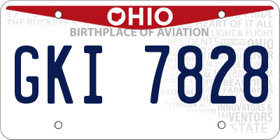 OH license plate GKI7828