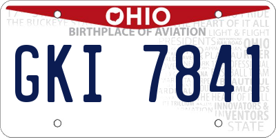 OH license plate GKI7841
