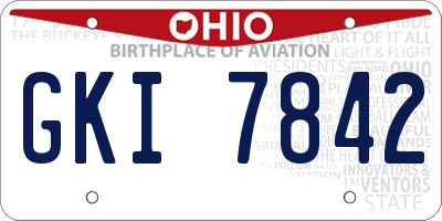 OH license plate GKI7842