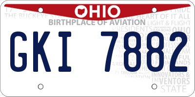 OH license plate GKI7882