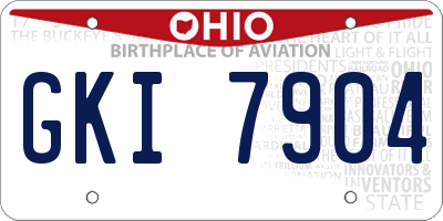 OH license plate GKI7904