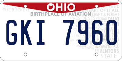 OH license plate GKI7960