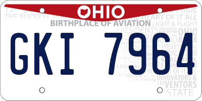 OH license plate GKI7964