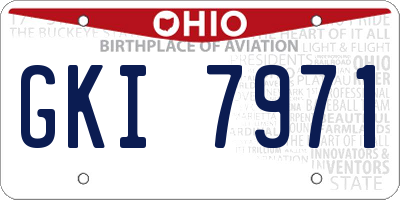 OH license plate GKI7971