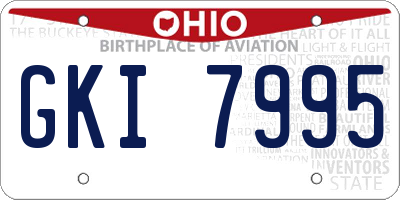 OH license plate GKI7995