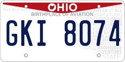 OH license plate GKI8074