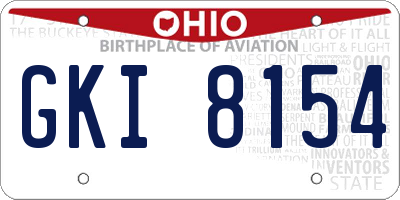 OH license plate GKI8154