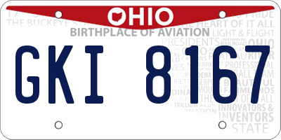 OH license plate GKI8167
