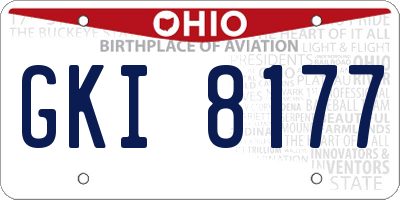 OH license plate GKI8177