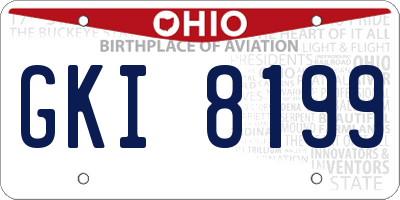OH license plate GKI8199