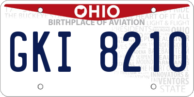 OH license plate GKI8210