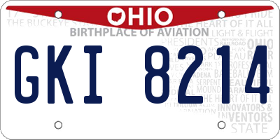 OH license plate GKI8214