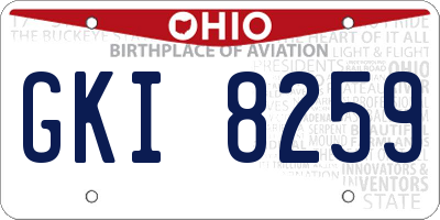 OH license plate GKI8259