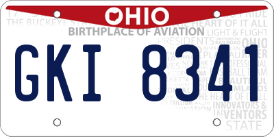 OH license plate GKI8341