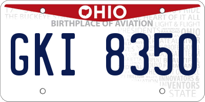 OH license plate GKI8350