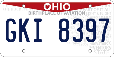OH license plate GKI8397
