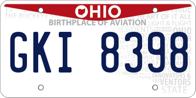 OH license plate GKI8398