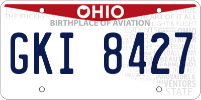 OH license plate GKI8427