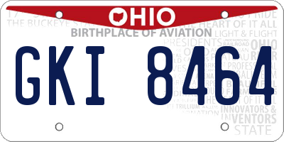 OH license plate GKI8464