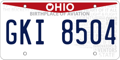 OH license plate GKI8504