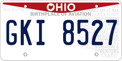 OH license plate GKI8527