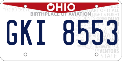 OH license plate GKI8553