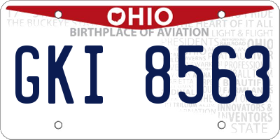 OH license plate GKI8563