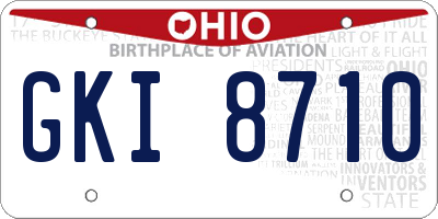 OH license plate GKI8710