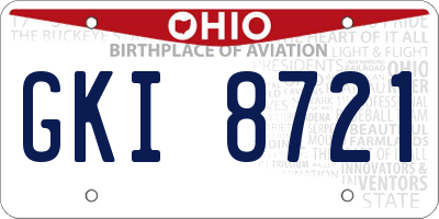 OH license plate GKI8721