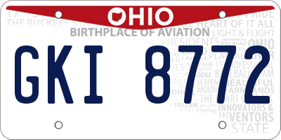 OH license plate GKI8772