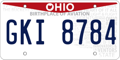 OH license plate GKI8784