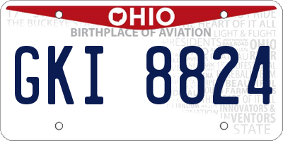 OH license plate GKI8824