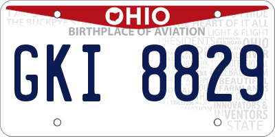 OH license plate GKI8829