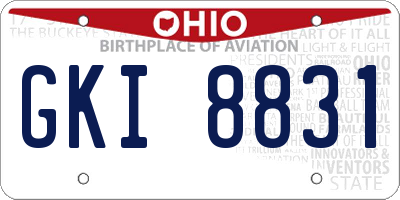 OH license plate GKI8831