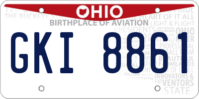 OH license plate GKI8861