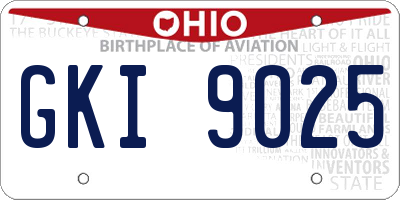 OH license plate GKI9025