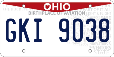 OH license plate GKI9038