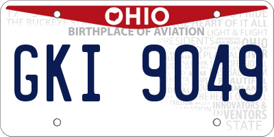 OH license plate GKI9049