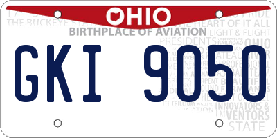 OH license plate GKI9050