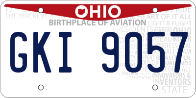 OH license plate GKI9057