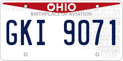 OH license plate GKI9071