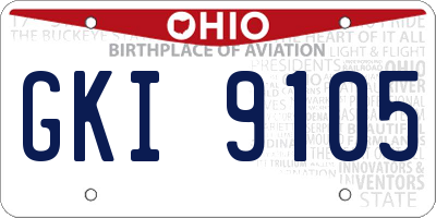 OH license plate GKI9105