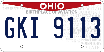 OH license plate GKI9113