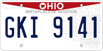 OH license plate GKI9141