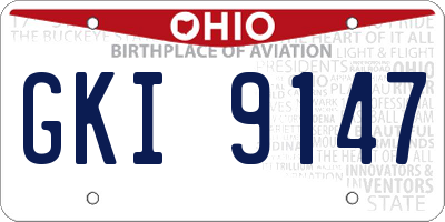 OH license plate GKI9147
