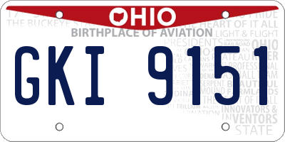 OH license plate GKI9151