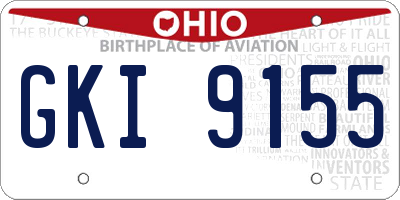 OH license plate GKI9155