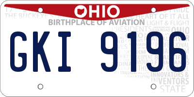 OH license plate GKI9196