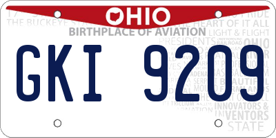 OH license plate GKI9209
