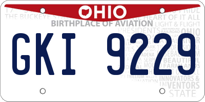 OH license plate GKI9229